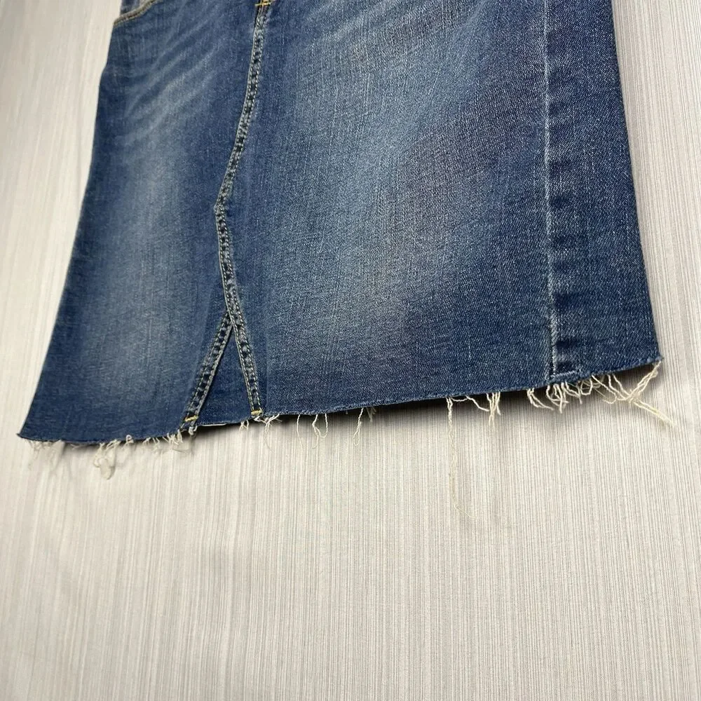Denim Pencil Skirt Casual Minimalist Raw Hem Straight Fit Universal Thread Sz 14